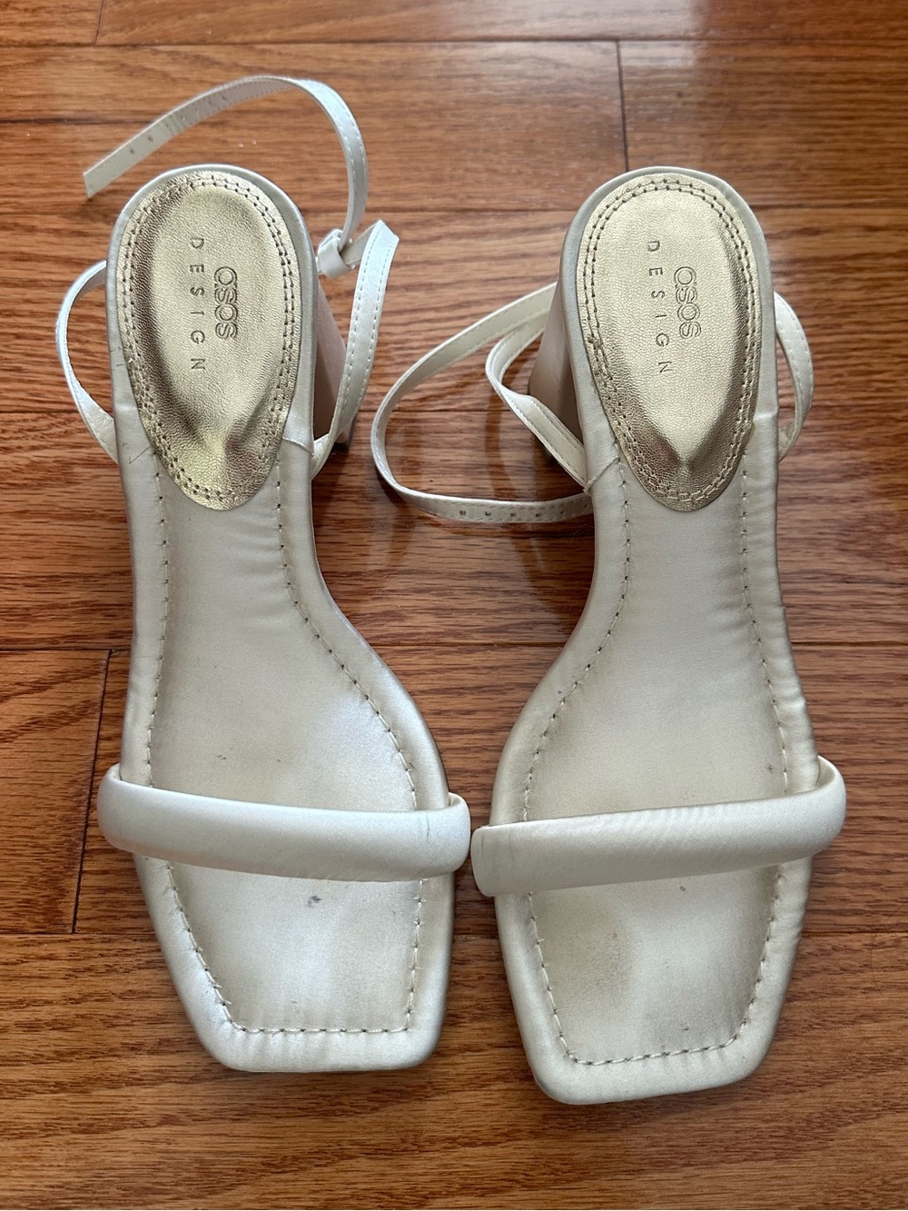 Women's White Strappy Block Heel Sandals - Picture 2 of 4